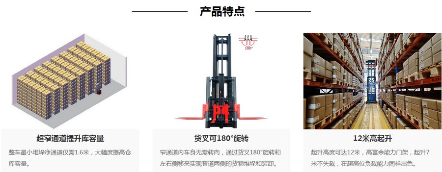 三向叉车,三向堆垛车,窄巷道叉车